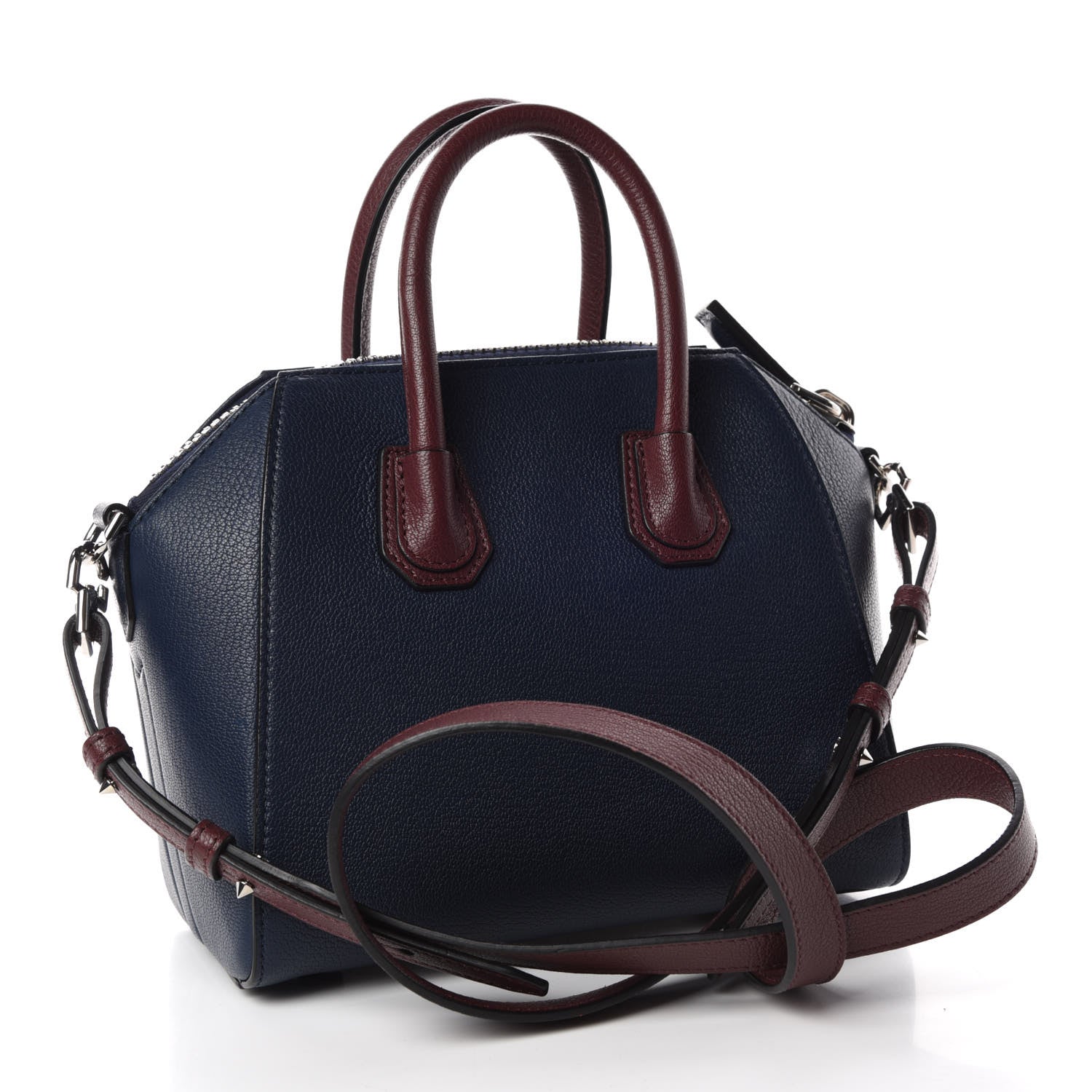 Givenchy Sugar Goatskin Mini Tri-Color Antigona Navy Burgundy Black 3 of 9