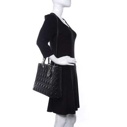 Christian Dior Lambskin Cannage Large Lady Dior Black 2 of 10