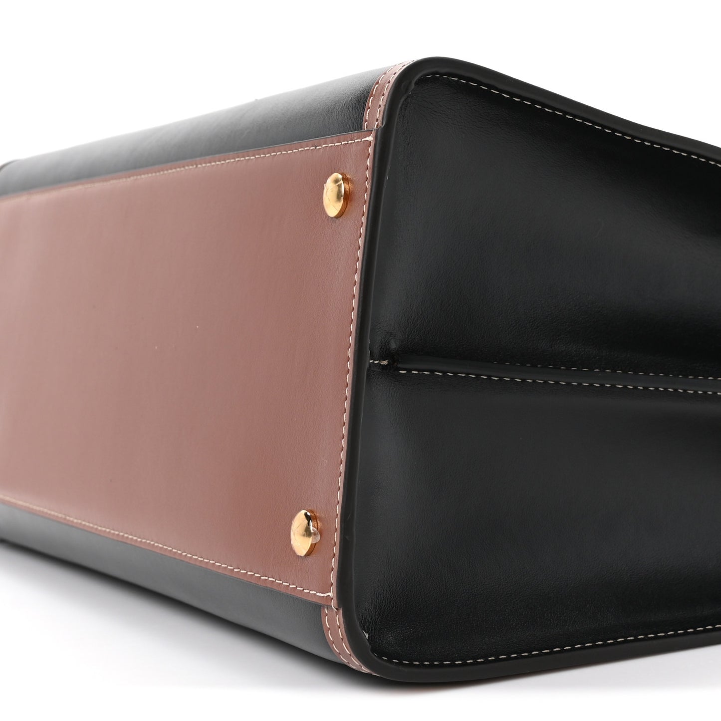 Calfskin Vintage Check Medium Two Handle Title Bag Black