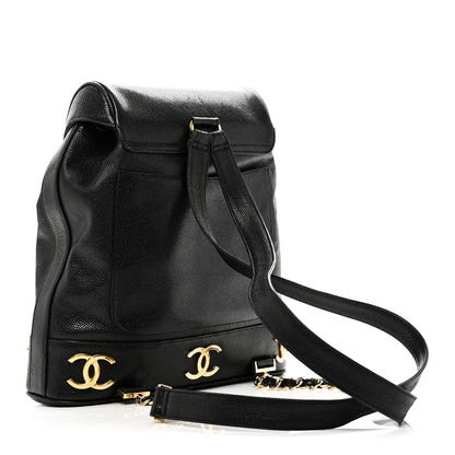 Chanel Caviar Triple CC Backpack Black 4 of 13