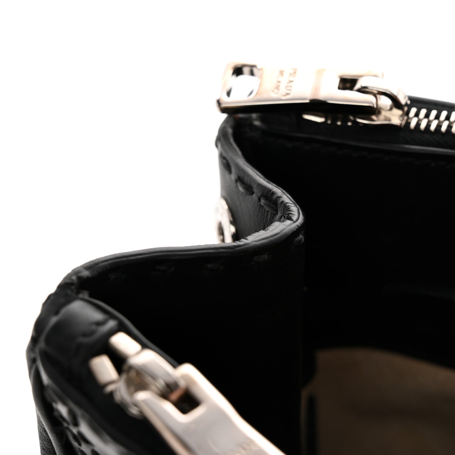 PR⭐︎SDVTP-002 Prada City Calf Hand Stitched Large Galleria Double Zip Tote Black