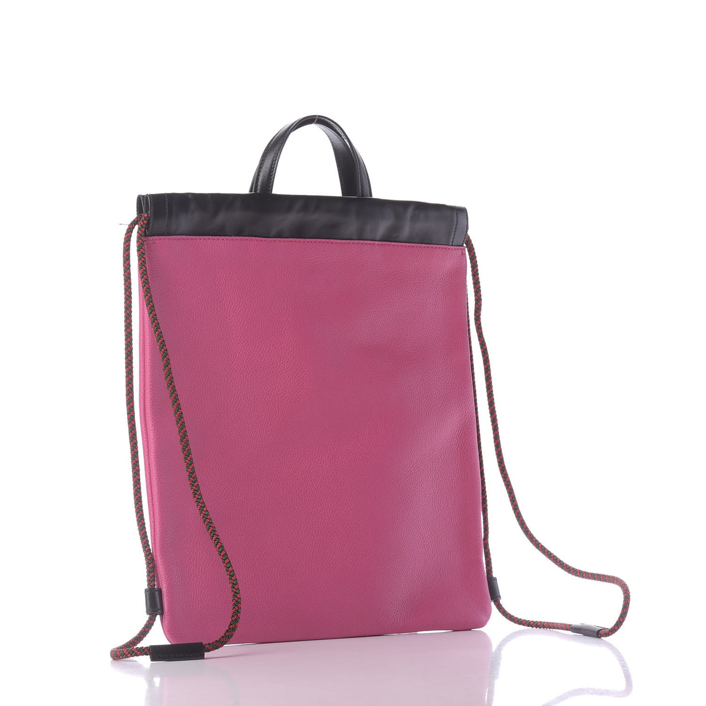 Grained Calfskin Logo Drawstring Backpack Box Pink Green Black