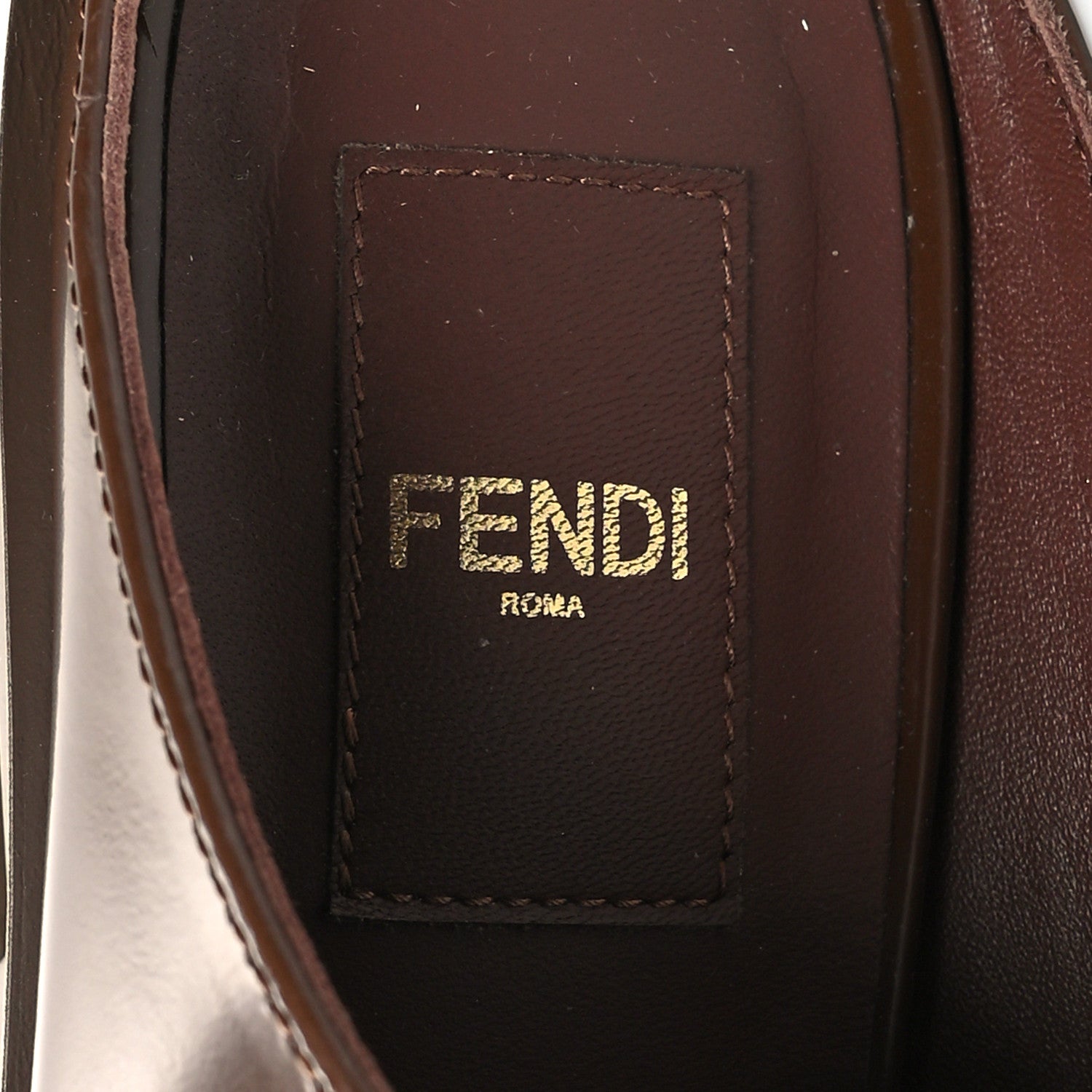 Fendi Vitello Abrasivato FF Cut Mules 37 Cuoio 7 of 9