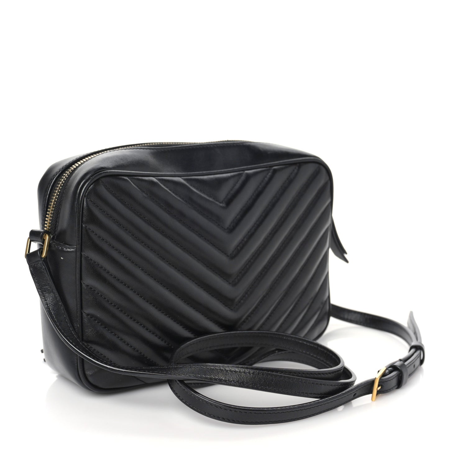 Calfskin Matelasse Monogram Lou Camera Bag Black