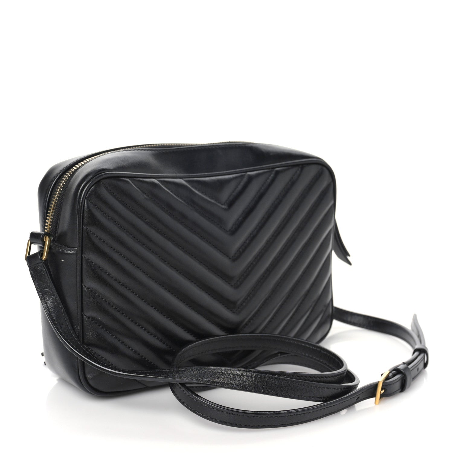 Saint Laurent Calfskin Matelasse Monogram Lou Camera Bag Black 3 of 10