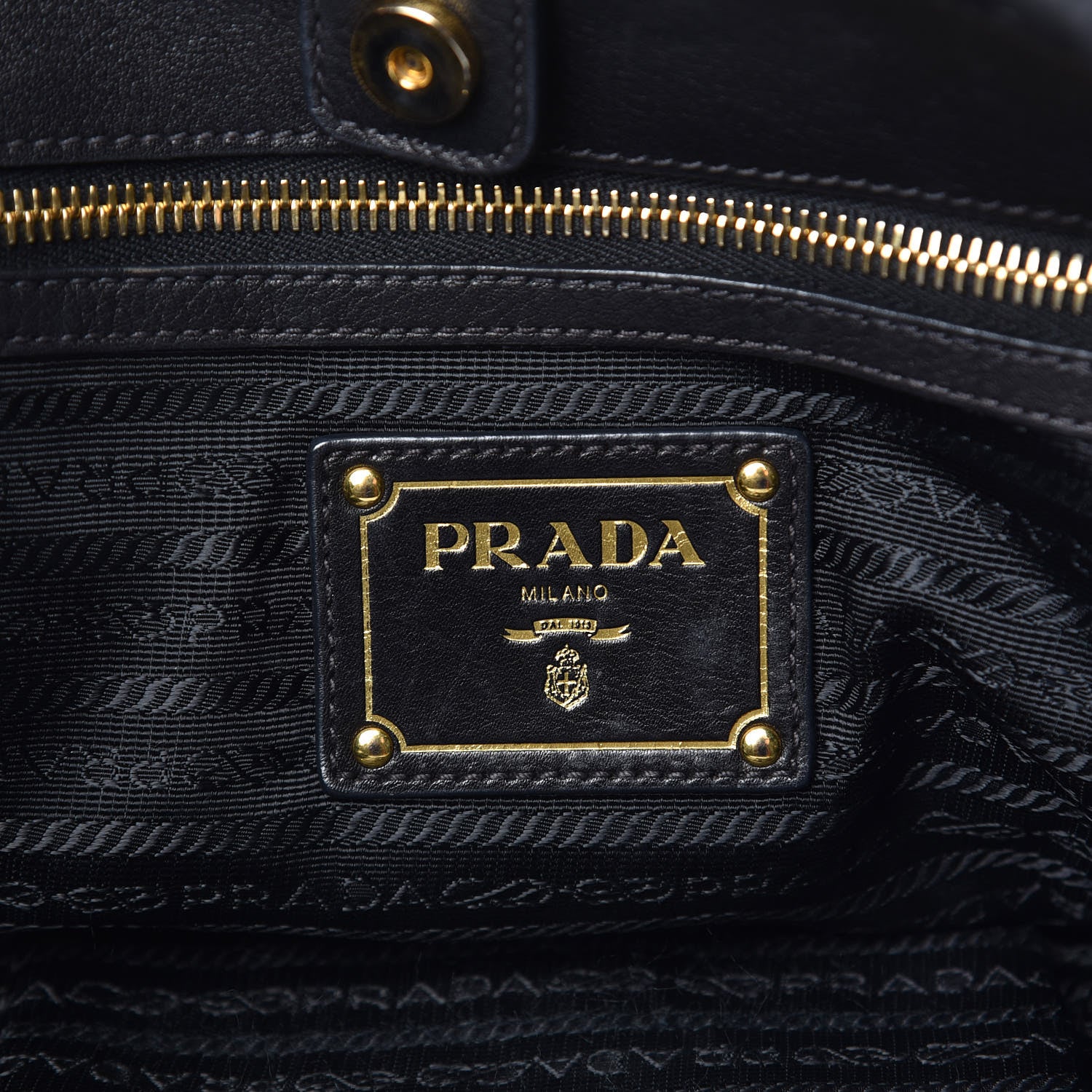 Prada Tessuto Nylon Chevron Quilted Tote Black 6 of 14