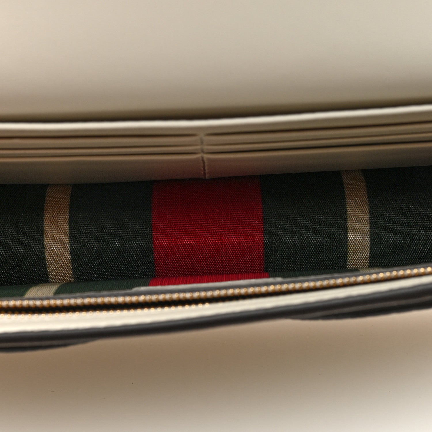 Gucci GG Emblem Monogram Wallet With Strap Beige White 5 of 10