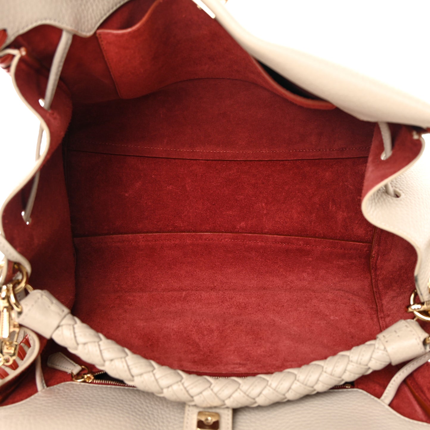 Heavy Grain Braided Edge Iris Tote Chalk