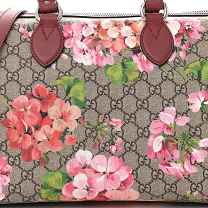 Gucci GG Supreme Monogram Blooms Medium Boston Beige Multicolor Dry Rose 8 of 10