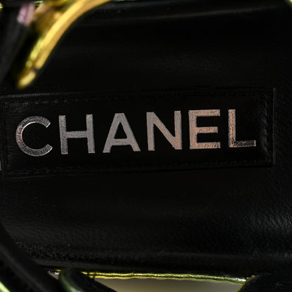 Chanel Laminated Lambskin Printed CC Dad Sandals 36 Multicolor Black 5 of 9