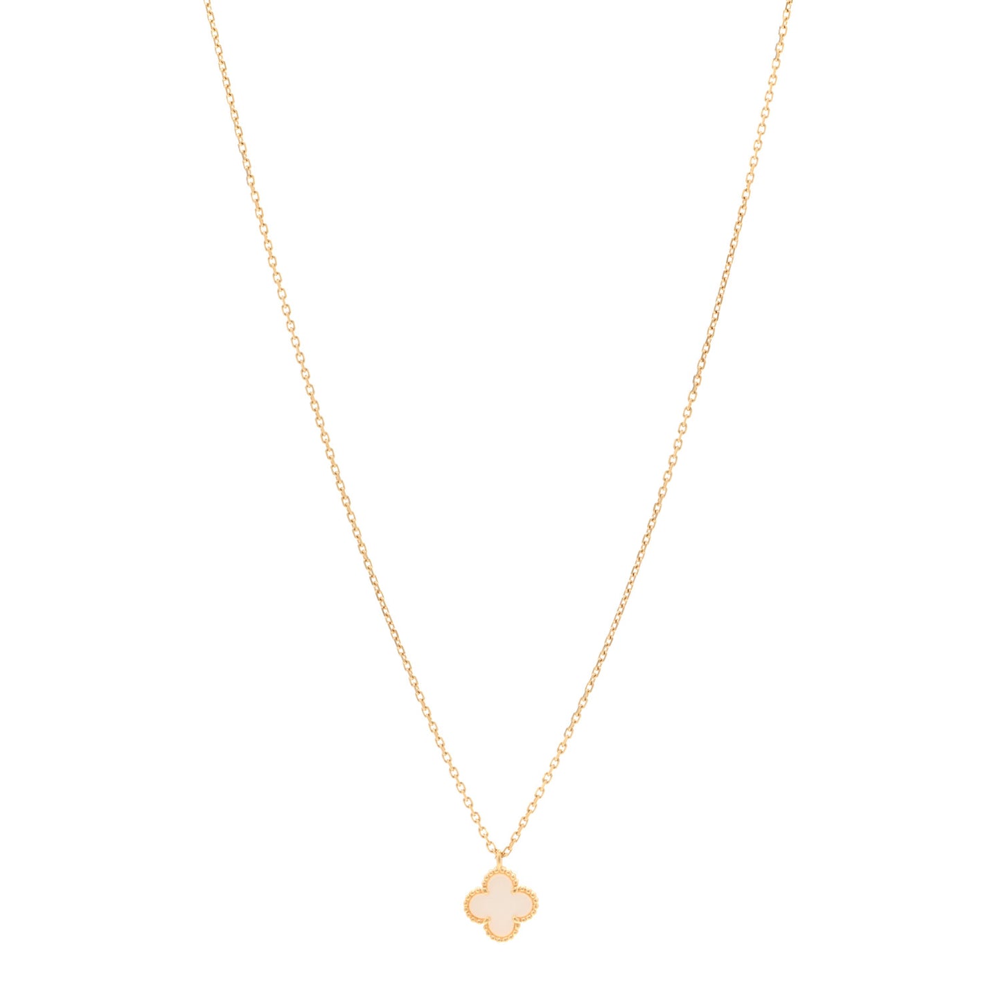 18K Yellow Gold Mother of Pearl Sweet Alhambra Pendant Necklace