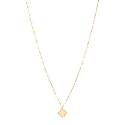 Van Cleef & Arpels 18K Yellow Gold Mother of Pearl Sweet Alhambra Pendant Necklace 1 of 5