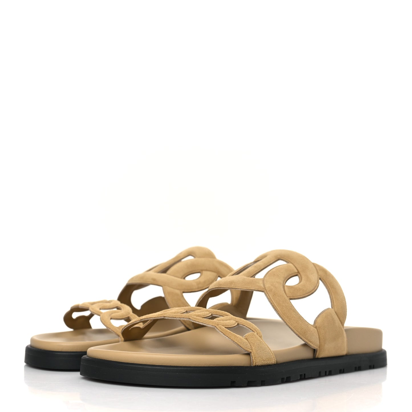 Suede Goatskin Extra Sandals 37.5 Beige Albatre