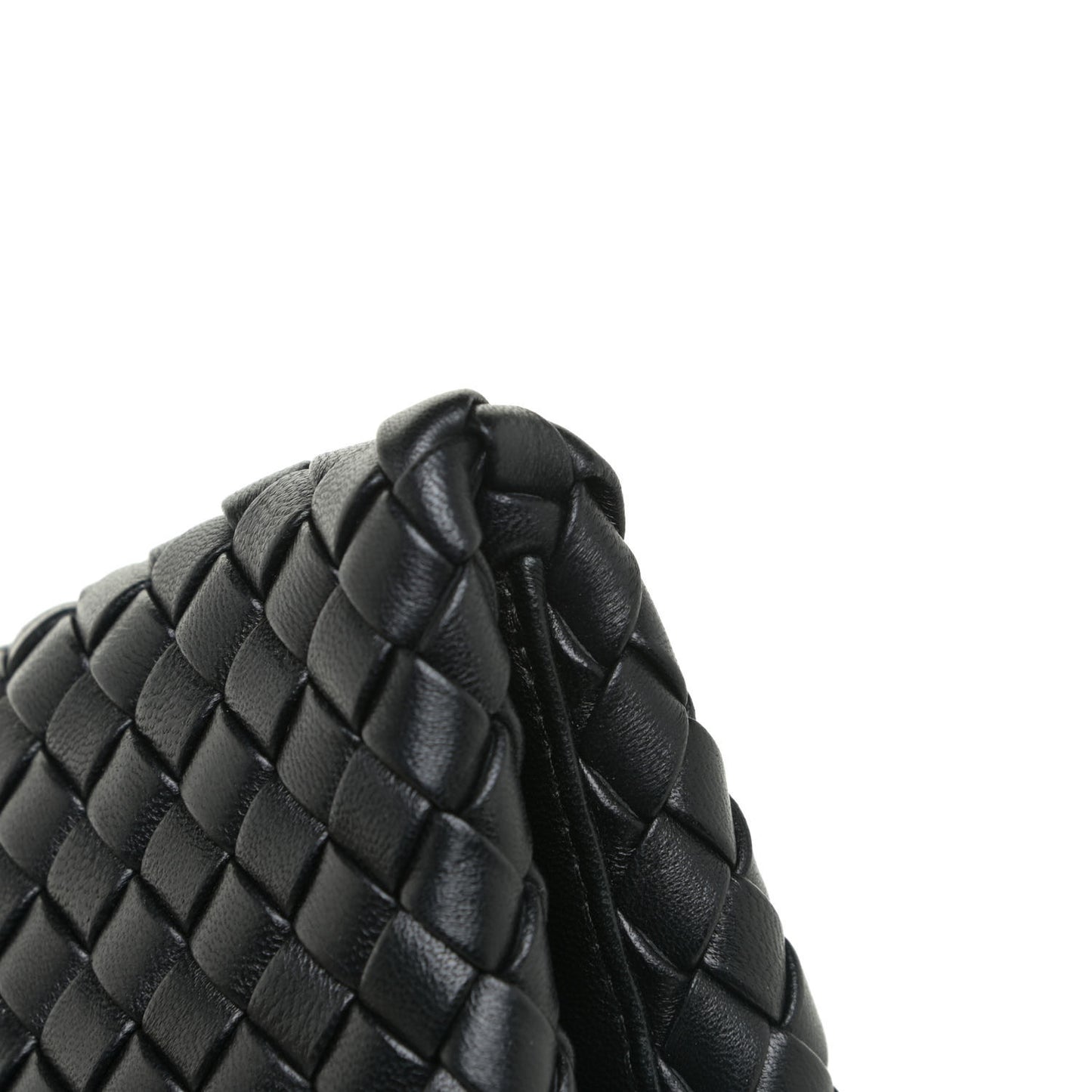 Nappa Intrecciato Crisscross Clutch Black
