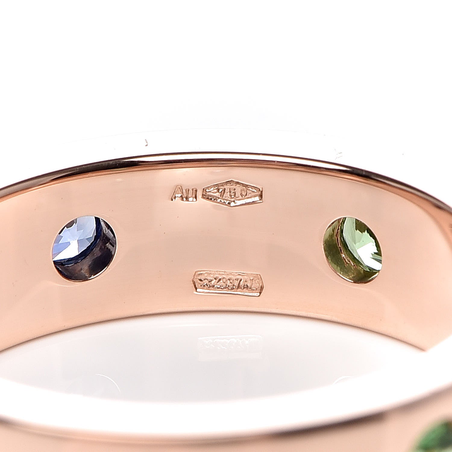 Bulgari 18K Rose Gold Sapphire Tsavorite Garnet Diamond Roman Sorbet Band Ring 52 6 4 of 5