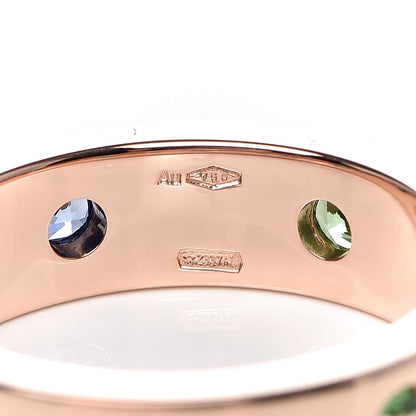 Bulgari 18K Rose Gold Sapphire Tsavorite Garnet Diamond Roman Sorbet Band Ring 52 6 4 of 5