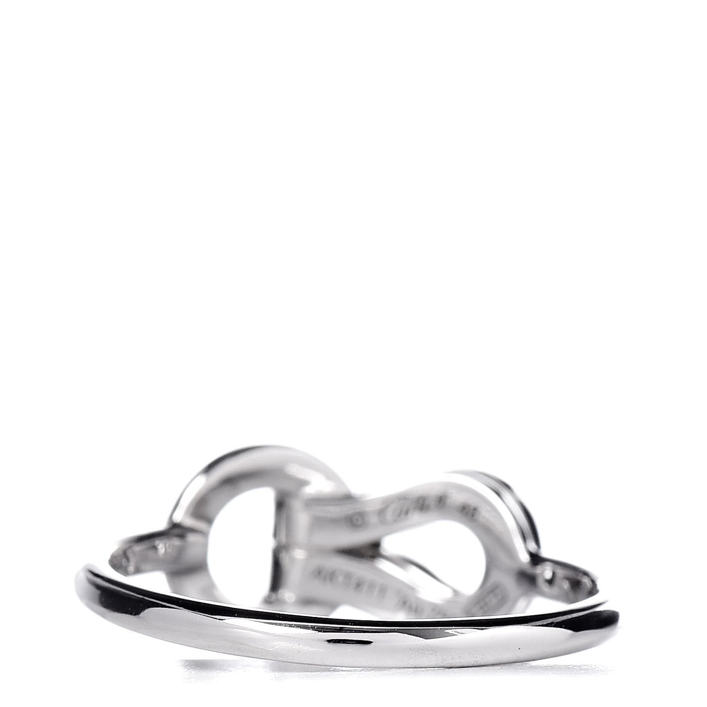 18K White Gold Diamond 8mm Agrafe Ring 48 4.5
