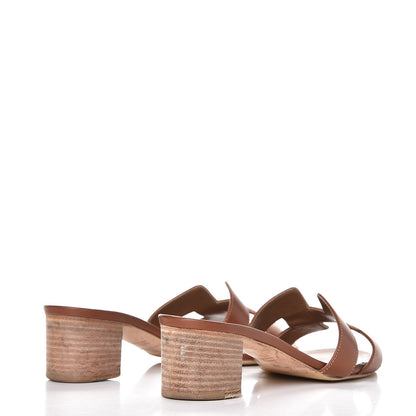 Hermes Calfskin Oasis Sandals 37.5 Gold 4 of 12