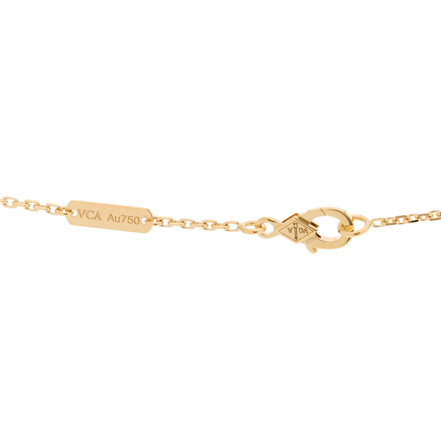 Van Cleef & Arpels 18K Yellow Gold Guilloche Vintage Alhambra Pendant Necklace 5 of 6