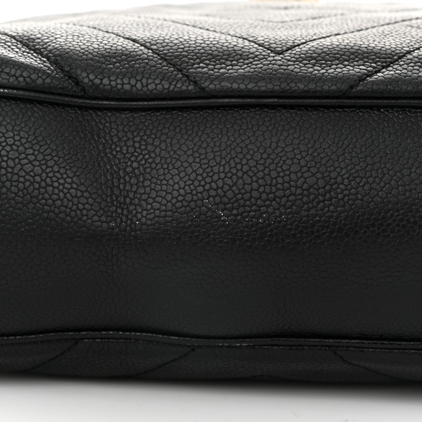 Caviar Chevron Quilted Camera Case Black