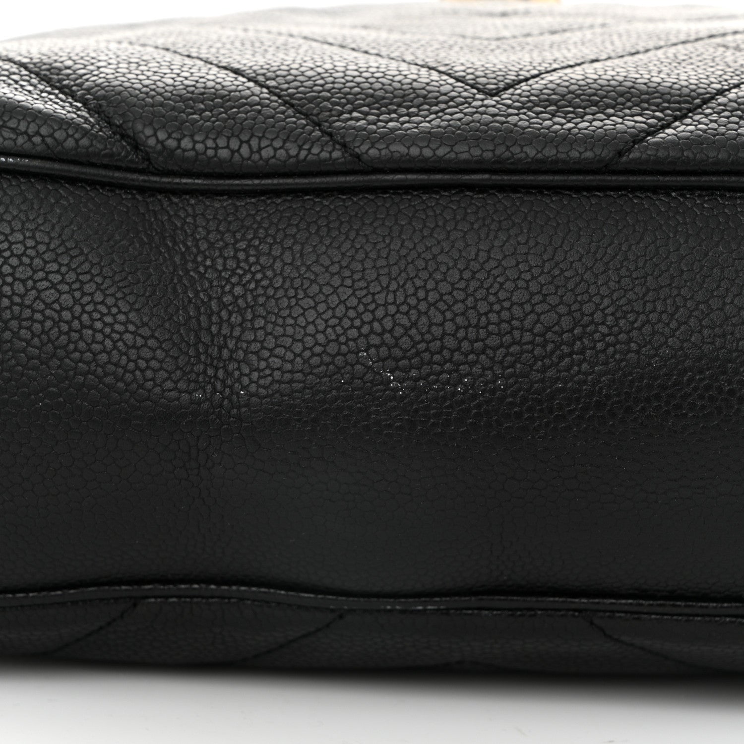 Chanel Caviar Chevron Quilted Camera Case Black 11 of 12