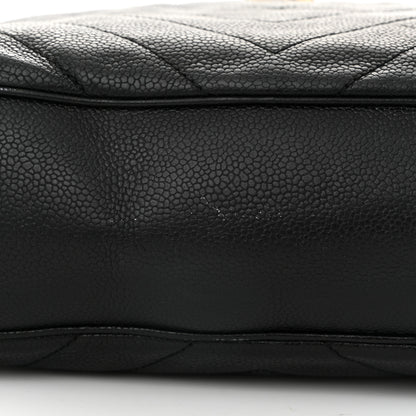 Chanel Caviar Chevron Quilted Camera Case Black 11 of 12