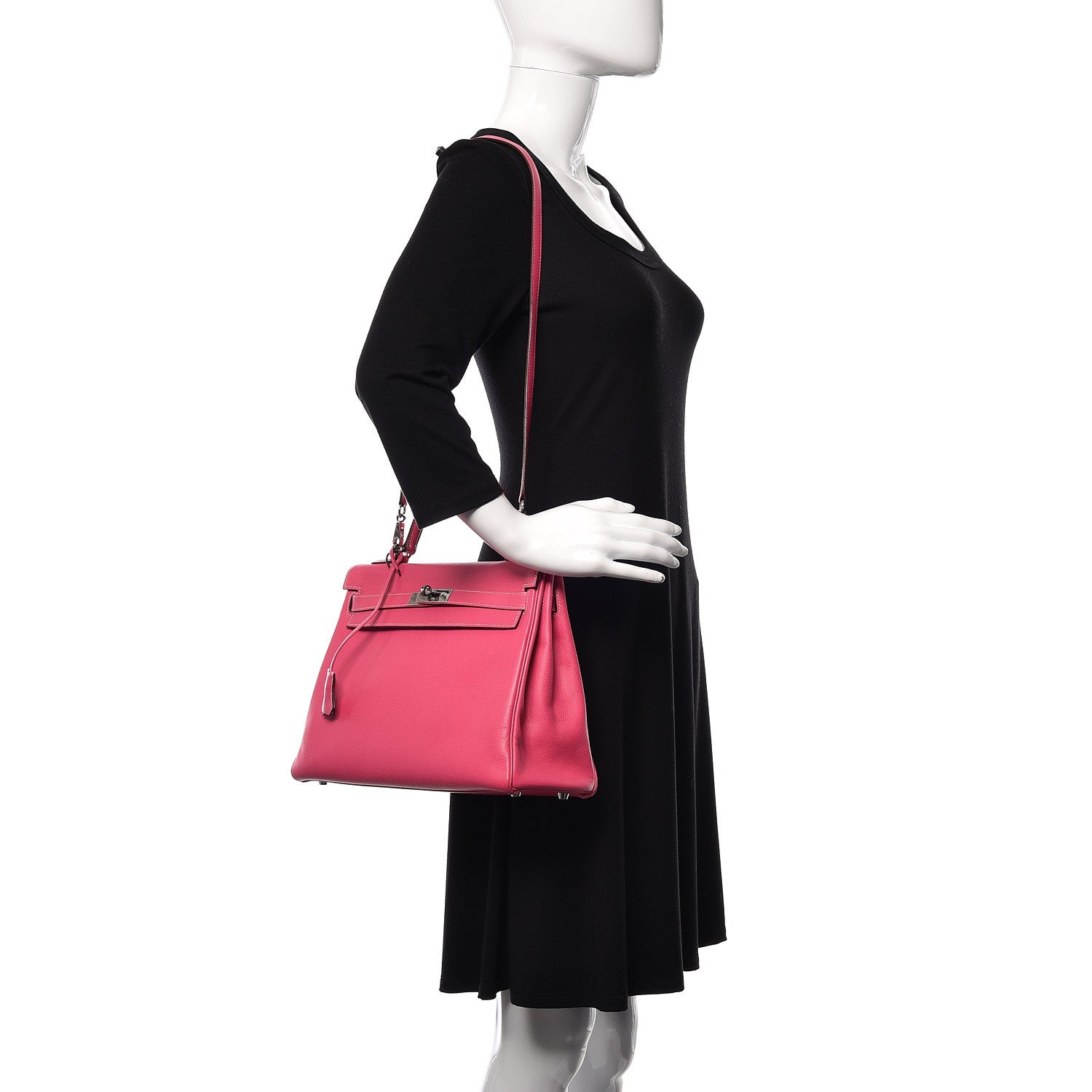 Hermes Epsom Candy Kelly Retourne 35 Rose Tyrien Rubis 2 of 9