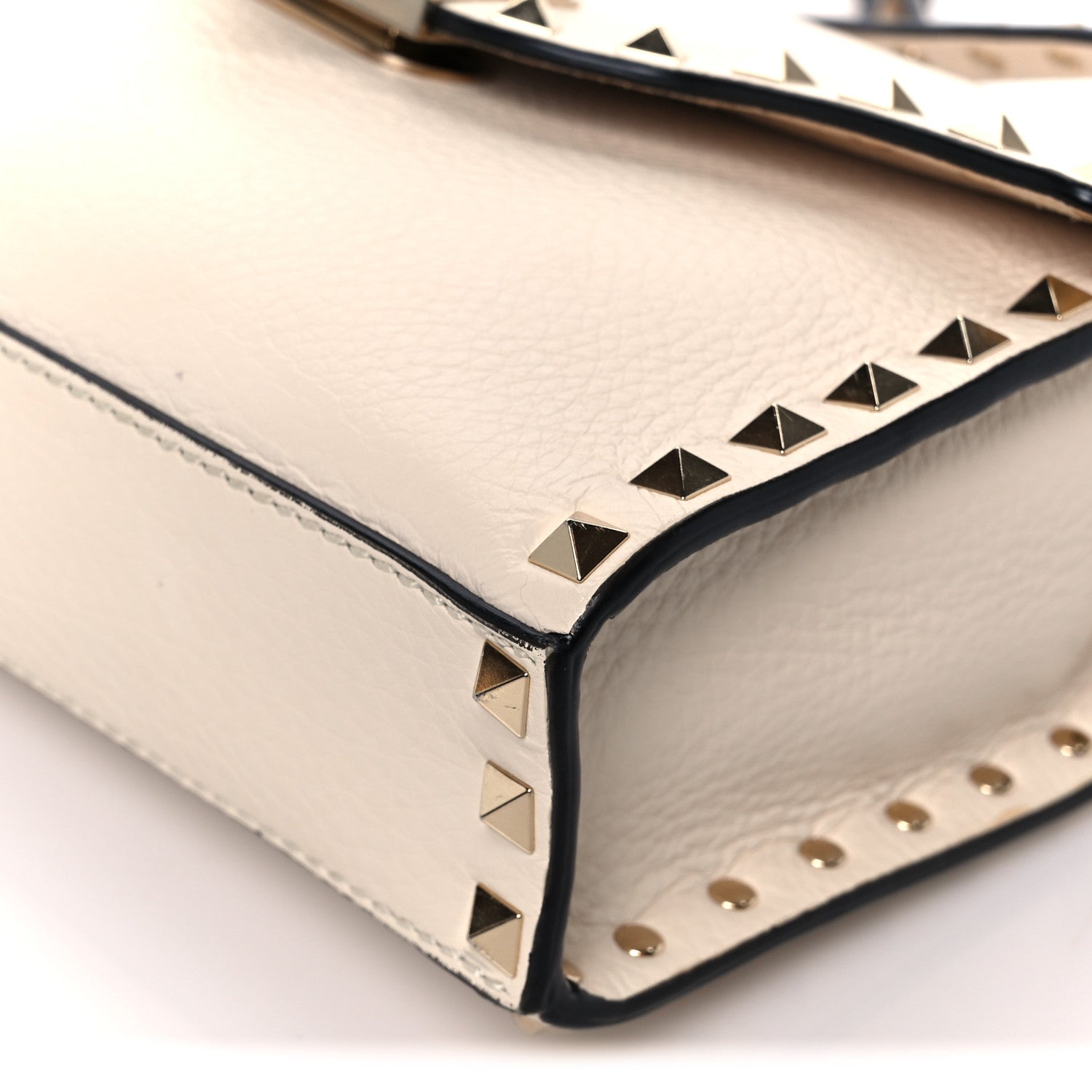 Valentino Garavani Pebbled Calfskin Medium Rockstud Flip Lock Crossbody Bag Light Ivory 10 of 10