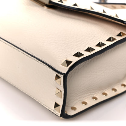 Valentino Garavani Pebbled Calfskin Medium Rockstud Flip Lock Crossbody Bag Light Ivory 10 of 10