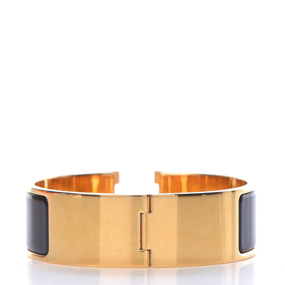 Hermes Enamel Wide Clic Clac H Bracelet GM Black 3 of 6