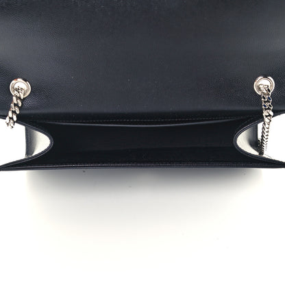 Saint Laurent Grain De Poudre Medium Classic Monogram Kate Satchel Black 5 of 11