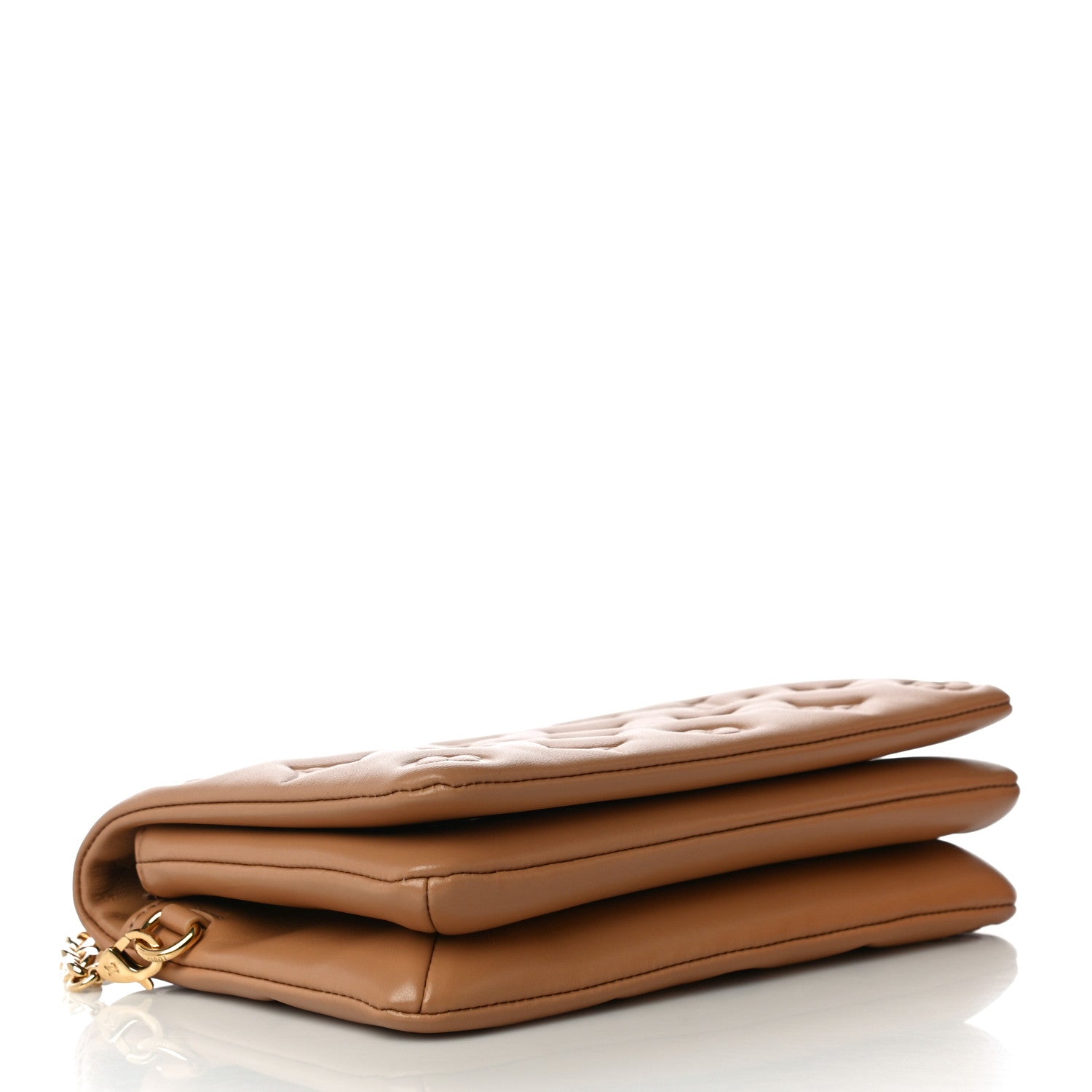 Louis Vuitton Lambskin Embossed Monogram Pochette Coussin Camel 5 of 12