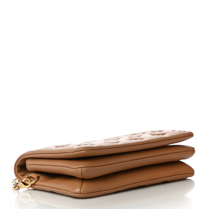 Louis Vuitton Lambskin Embossed Monogram Pochette Coussin Camel 5 of 12