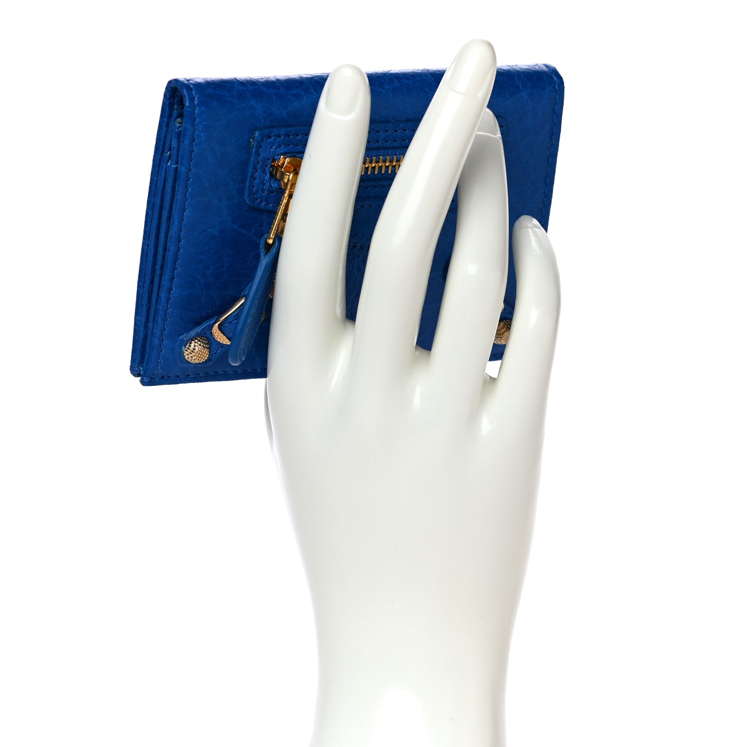 Balenciaga Agneau Giant 12 Gold Hardware Card Case Blue 2 of 9