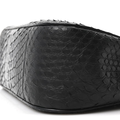 Alexander McQueen Snakeskin Crystal Mini T Bar Top Handle Black 9 of 9