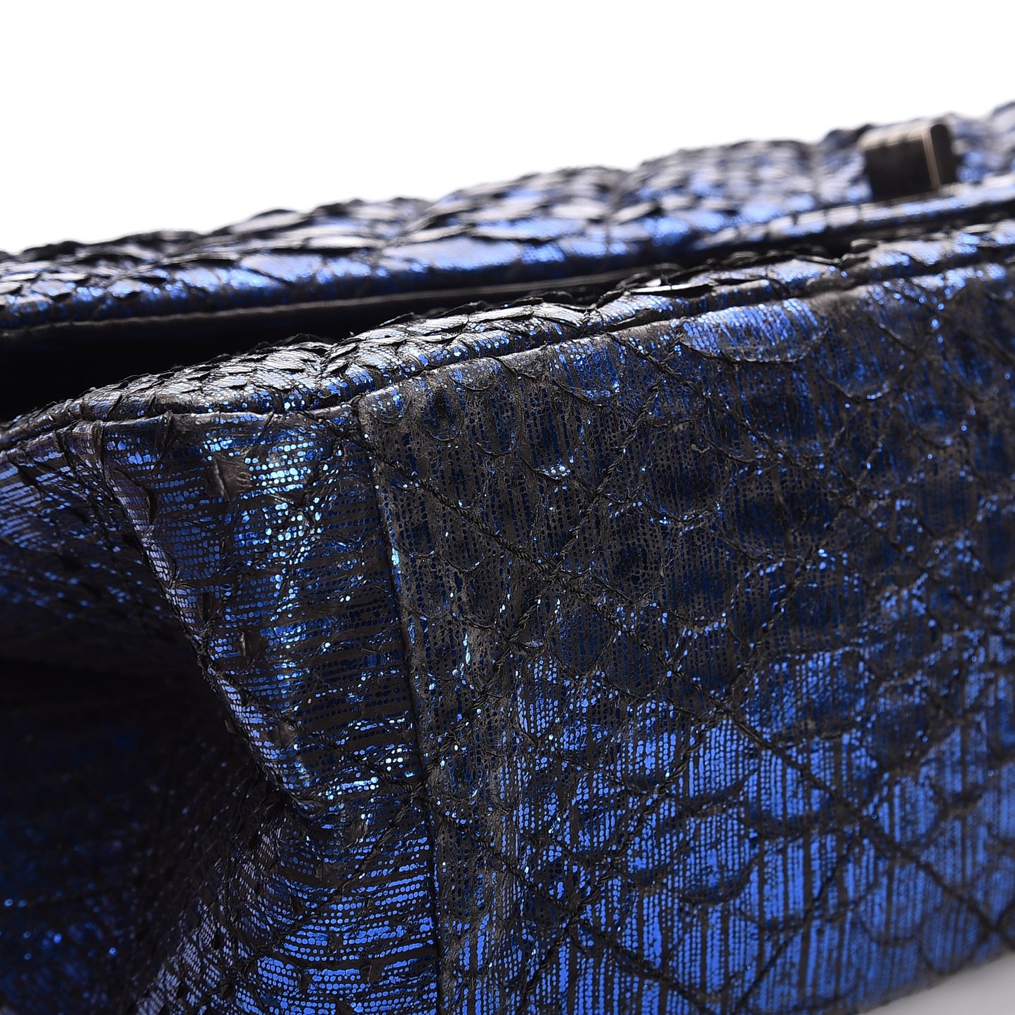 Metallic Python Quilted 2.55 Reissue 226 Flap Blue