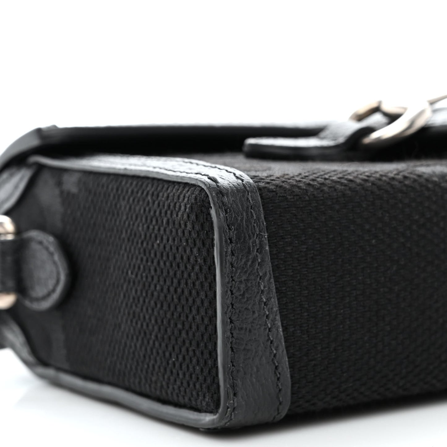 Monogram Jumbo GG Textured Dollar Calfskin Mini Horsebit 1955 Shoulder Bag Black