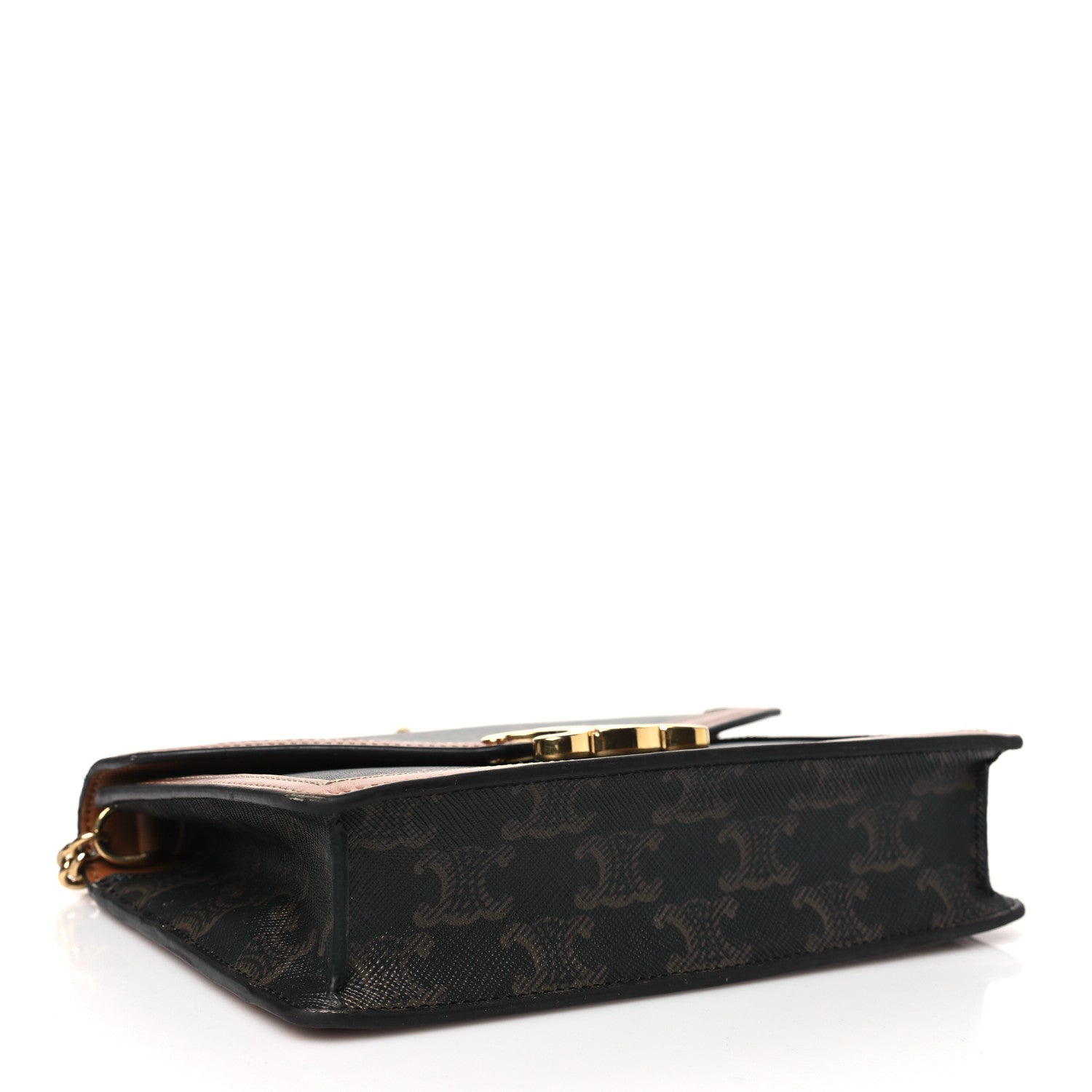 Celine Triomphe Canvas Calfskin Envelope Bag Tan 4 of 13