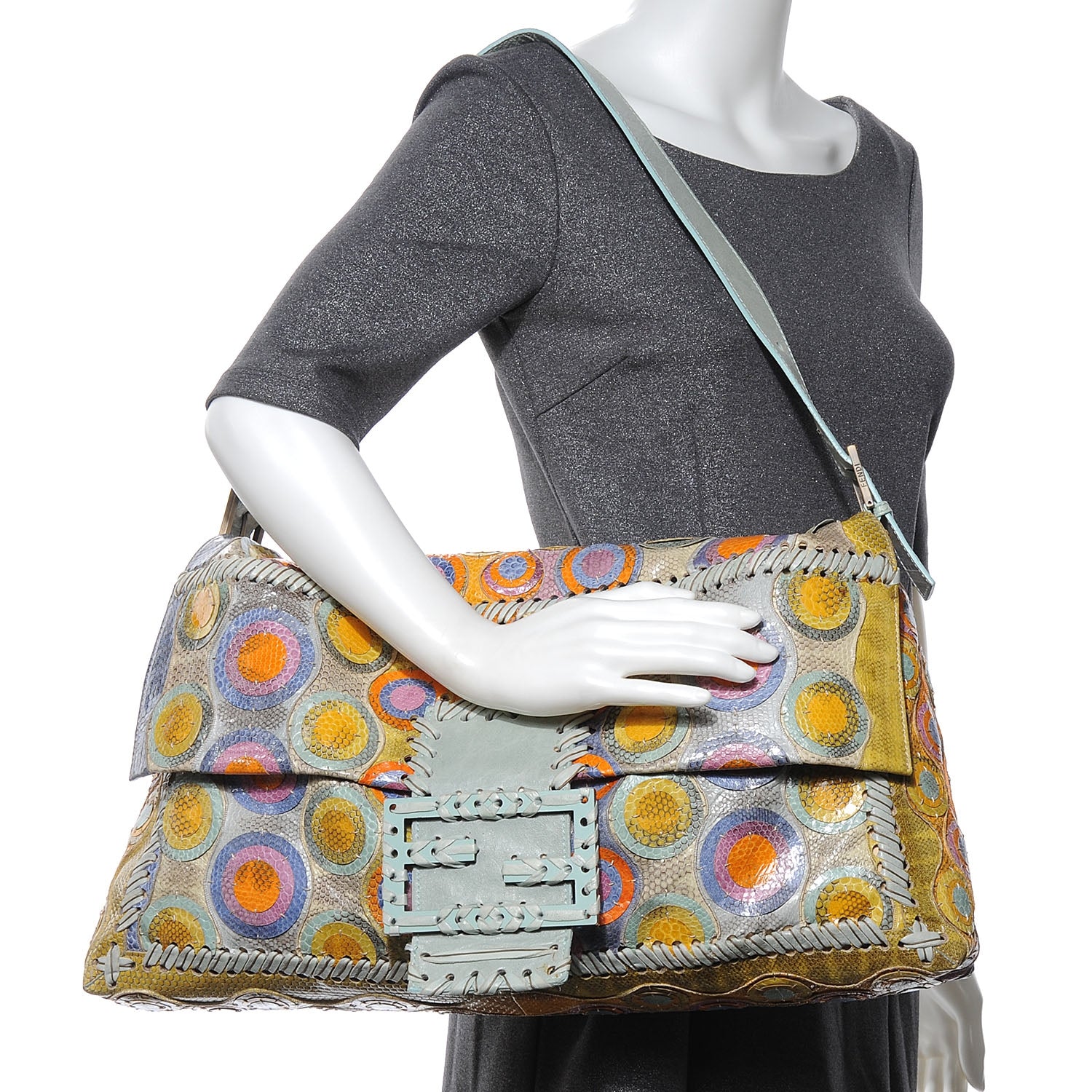 Fendi Watersnake Circle Maxi Baguette Multicolor 2 of 7