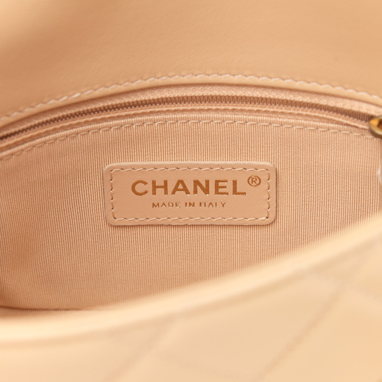 Chanel Lambskin Quilted Small CC Coin Flap Bag Beige 6 of 10