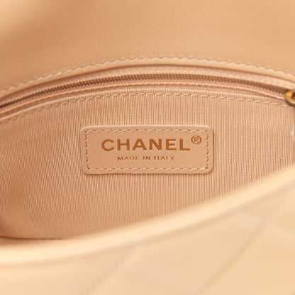 Chanel Lambskin Quilted Small CC Coin Flap Bag Beige 6 of 10
