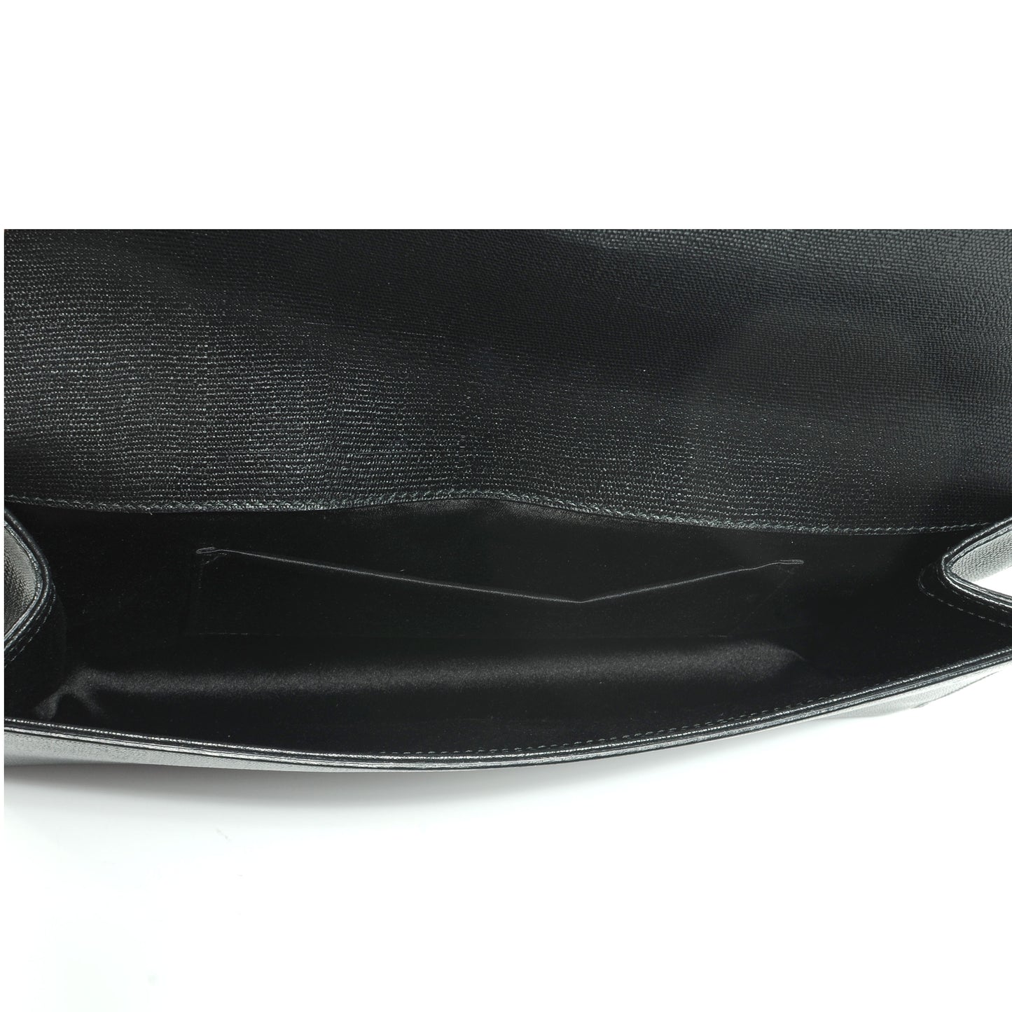 Textured Leather ChYc Clutch Black