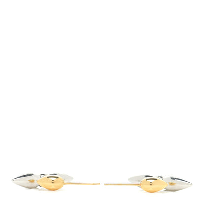 Louis Vuitton Metal Louisette Earrings Silver Gold 3 of 6