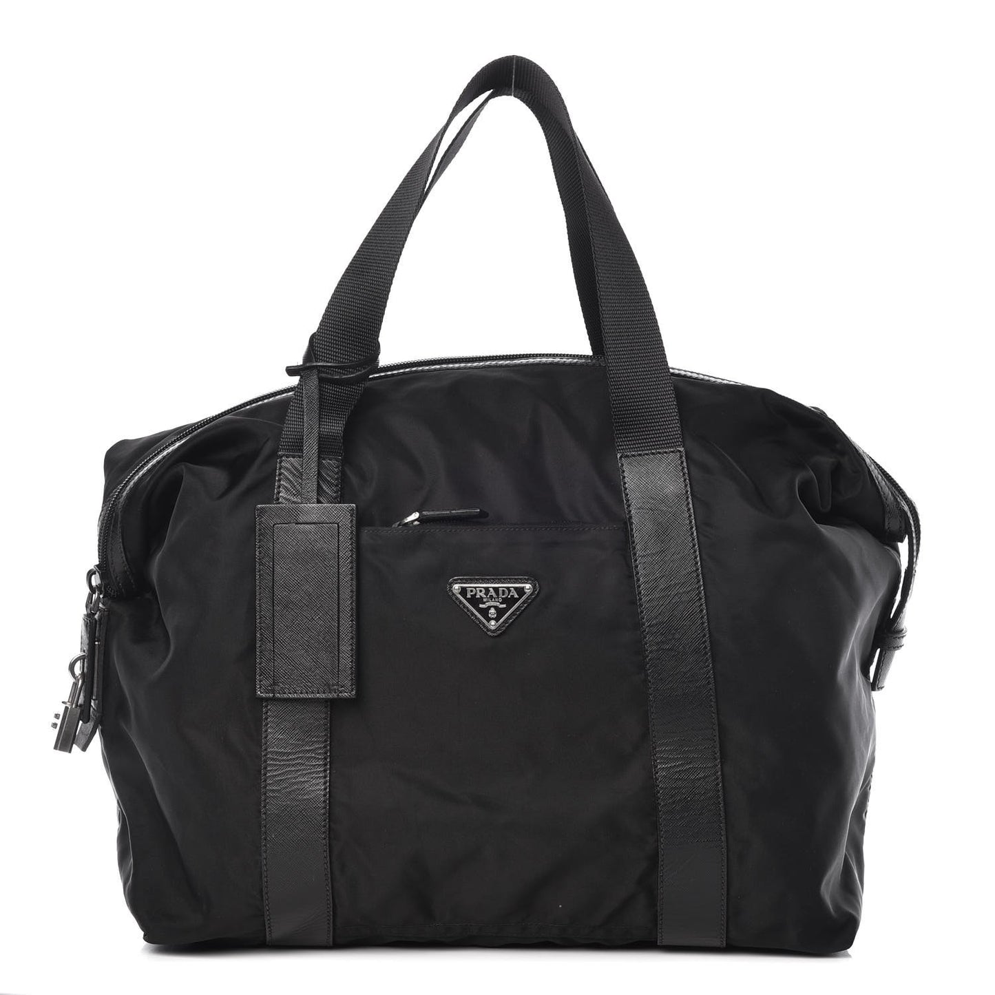 Tessuto Nylon Saffiano Duffel Bag Black