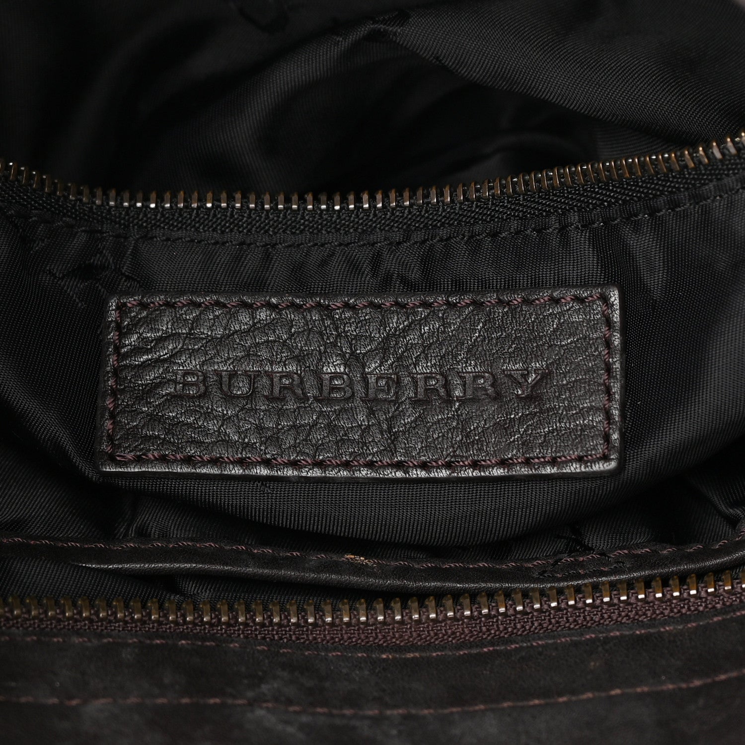 Burberry Calfskin Studded Medium Alverton Hobo Chocolate 8 of 19