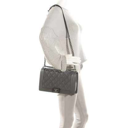 Chanel Calfskin Double Stitch New Medium Boy Flap Grey 2 of 9
