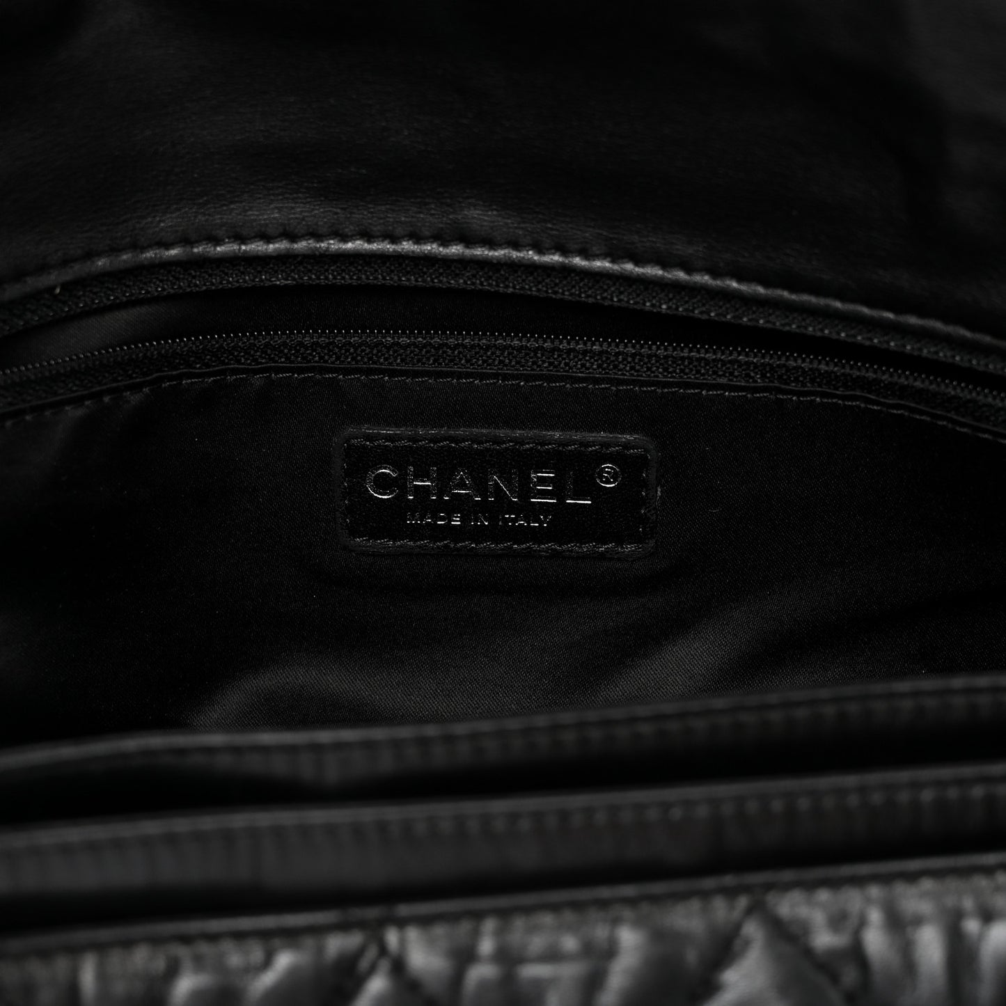 Lambskin Quilted Chanel 3 Accordion Flap Bag Black