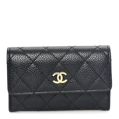 Chanel Caviar Quilted Flap Card Holder Wallet Black 1 of 8