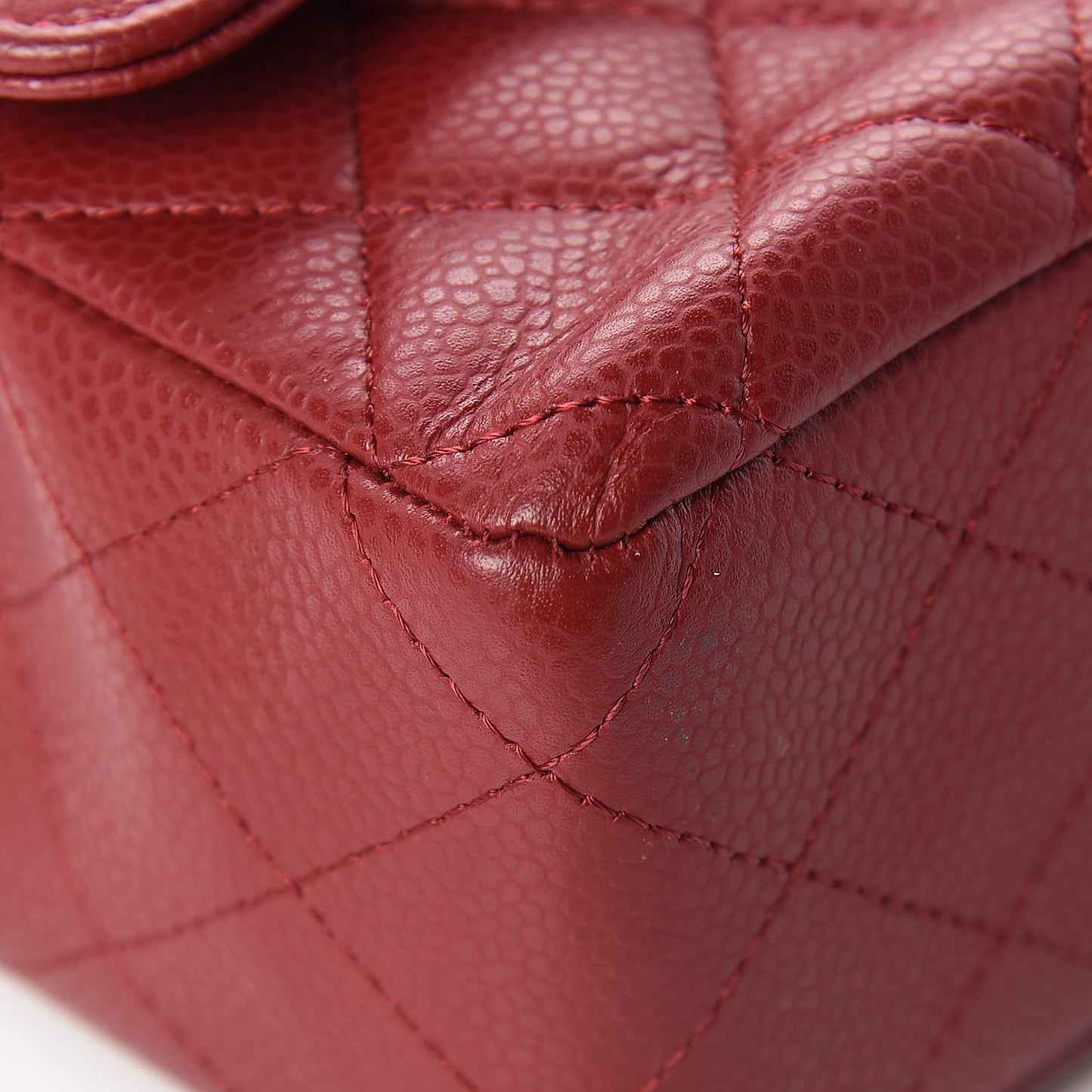 Caviar Quilted Medium Double Flap Red