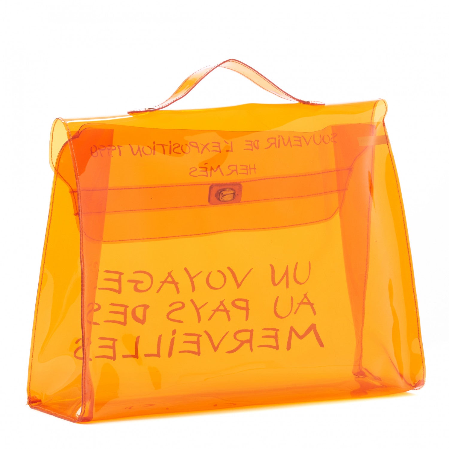 Hermes Vinyl Souvenir De L'Exposition Kelly Orange 3 of 7